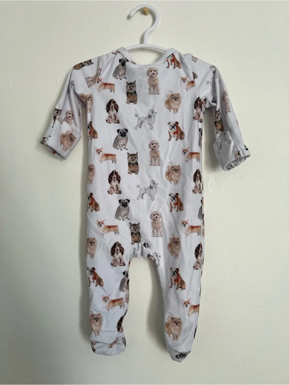 Caden Lane Dog Print Zipper Footie Pajamas Baby 0-3M Bamboo Sleeper - Picture 3 of 4